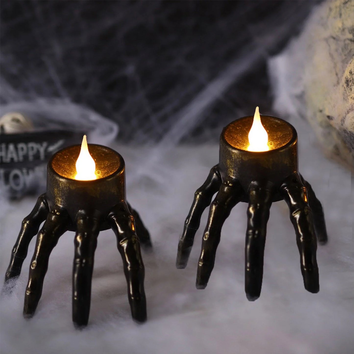 LED Spooky Skeleton Hand Candle
