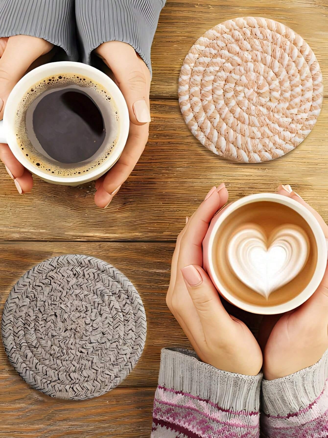 8Pcs Minimalist Table Woven Coasters