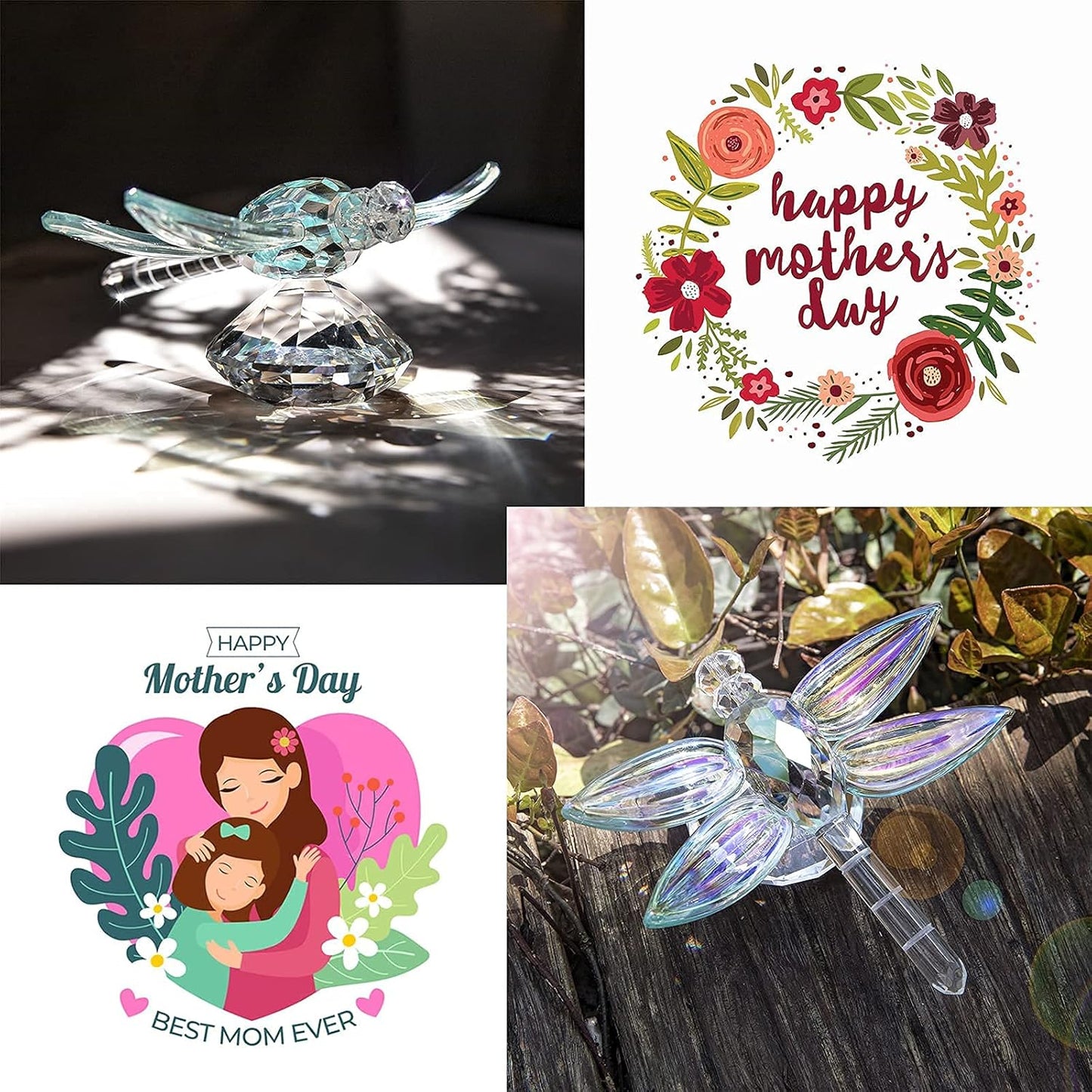 Crystal Dragonfly Figurine Glass Animal Figurines Collectibles Home Decor Paperweight