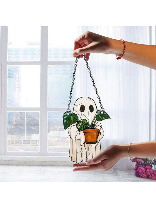 Cute Ghost and Plant Decoration Anti-Shatter Window Decoration