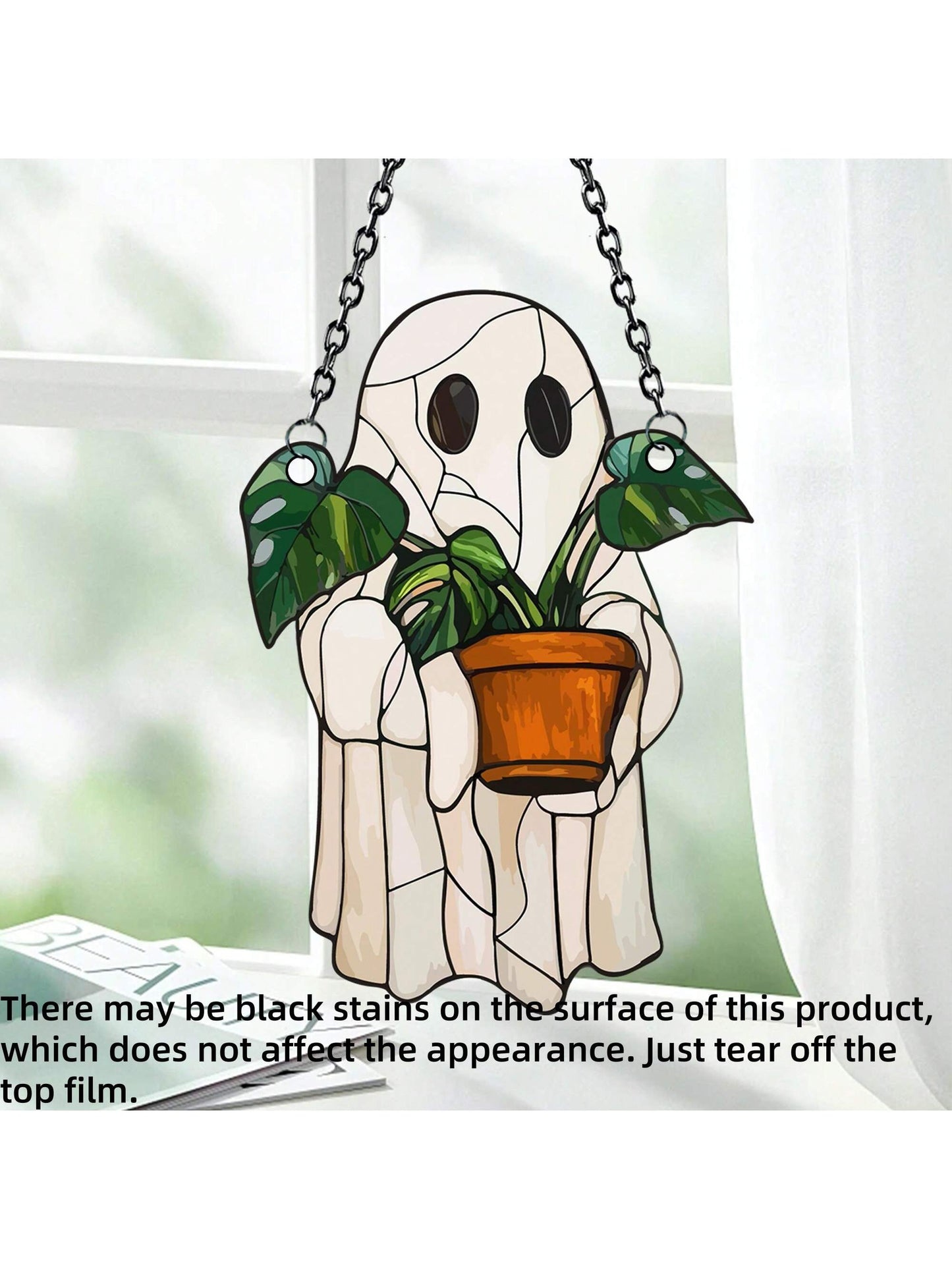 Cute Ghost and Plant Decoration Anti-Shatter Window Decoration