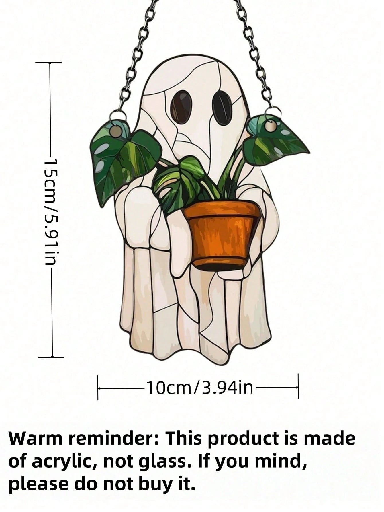 Cute Ghost and Plant Decoration Anti-Shatter Window Decoration