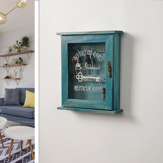 Vintage European Style Wooden Key Storage Cabinet