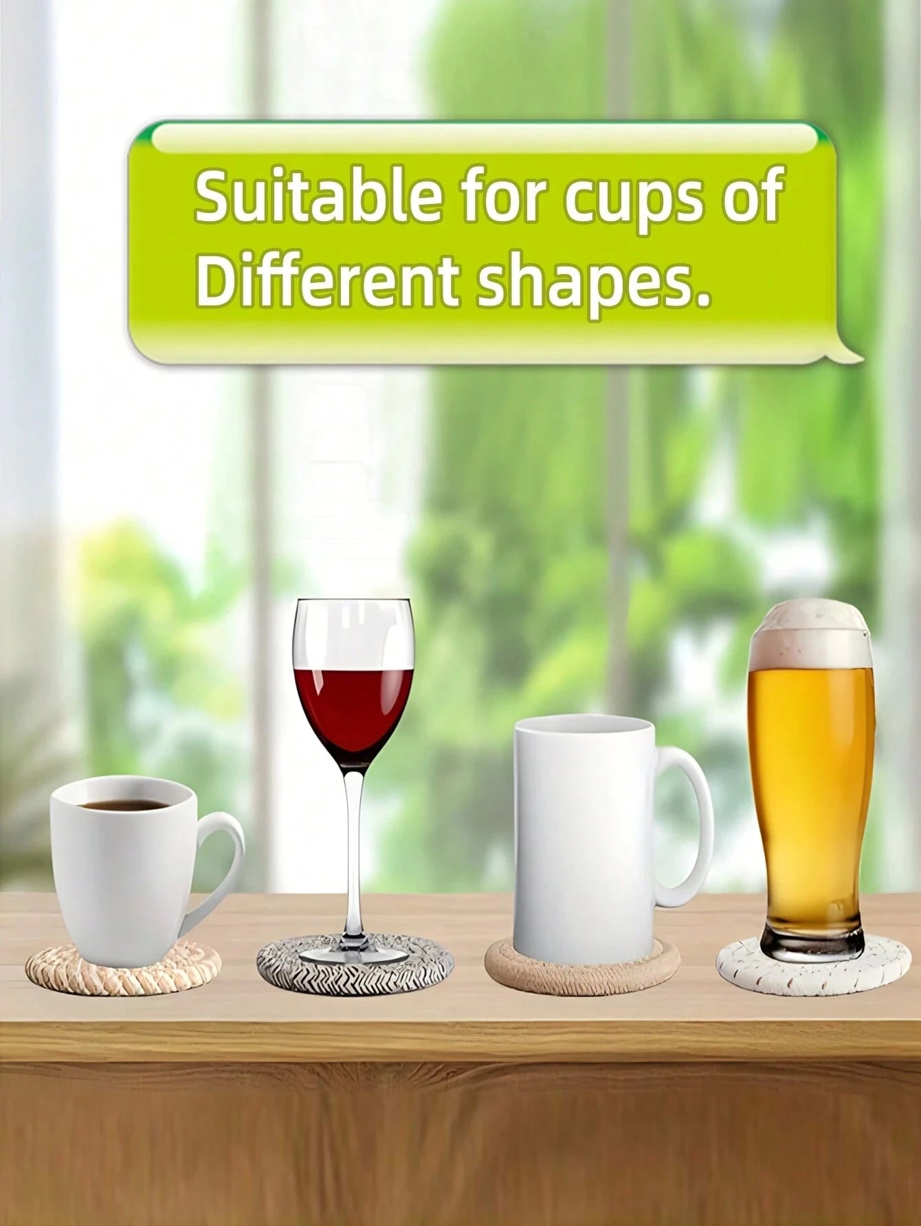 8Pcs Minimalist Table Woven Coasters