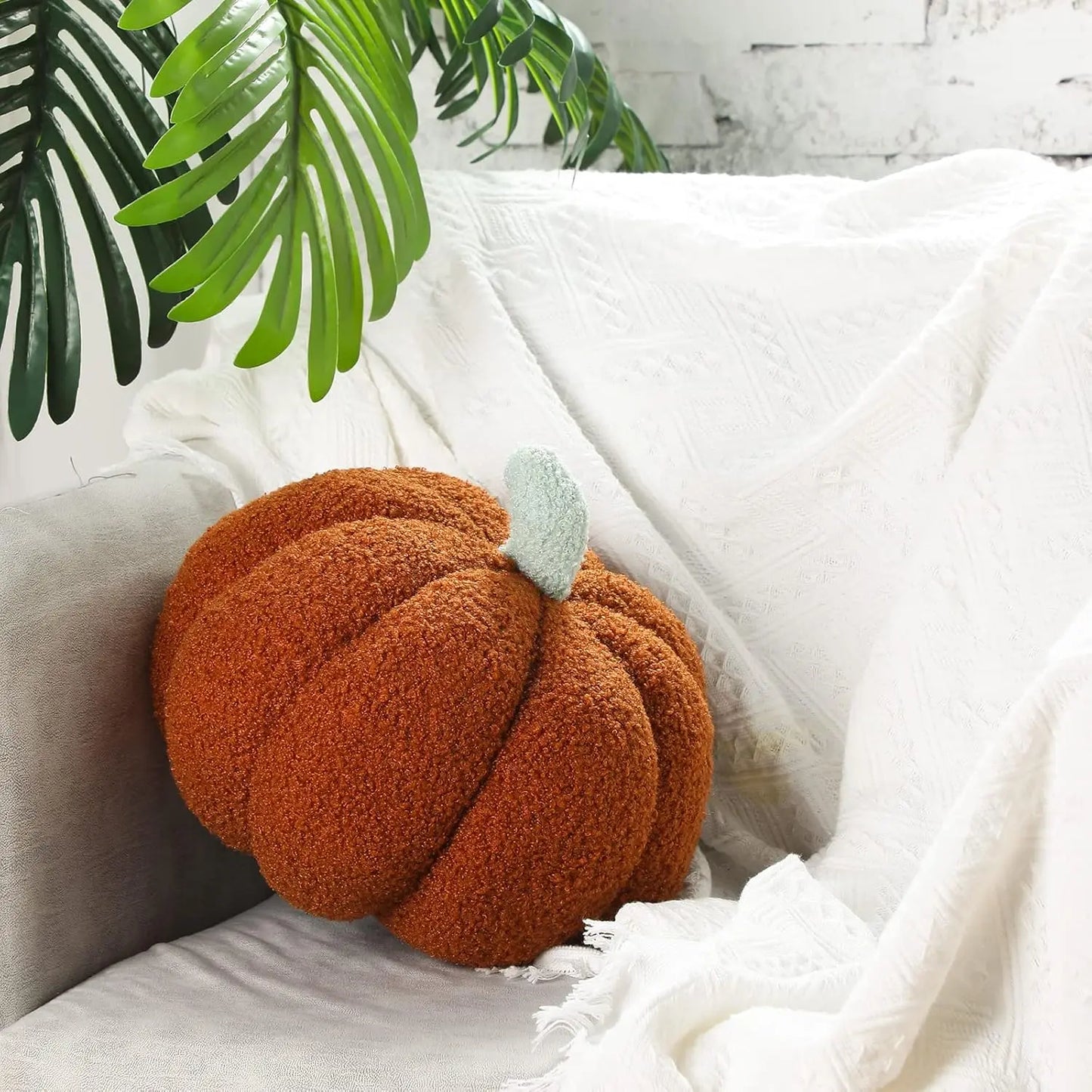 2-Pack 3D Plush Pumpkin Fall Decor Cushions