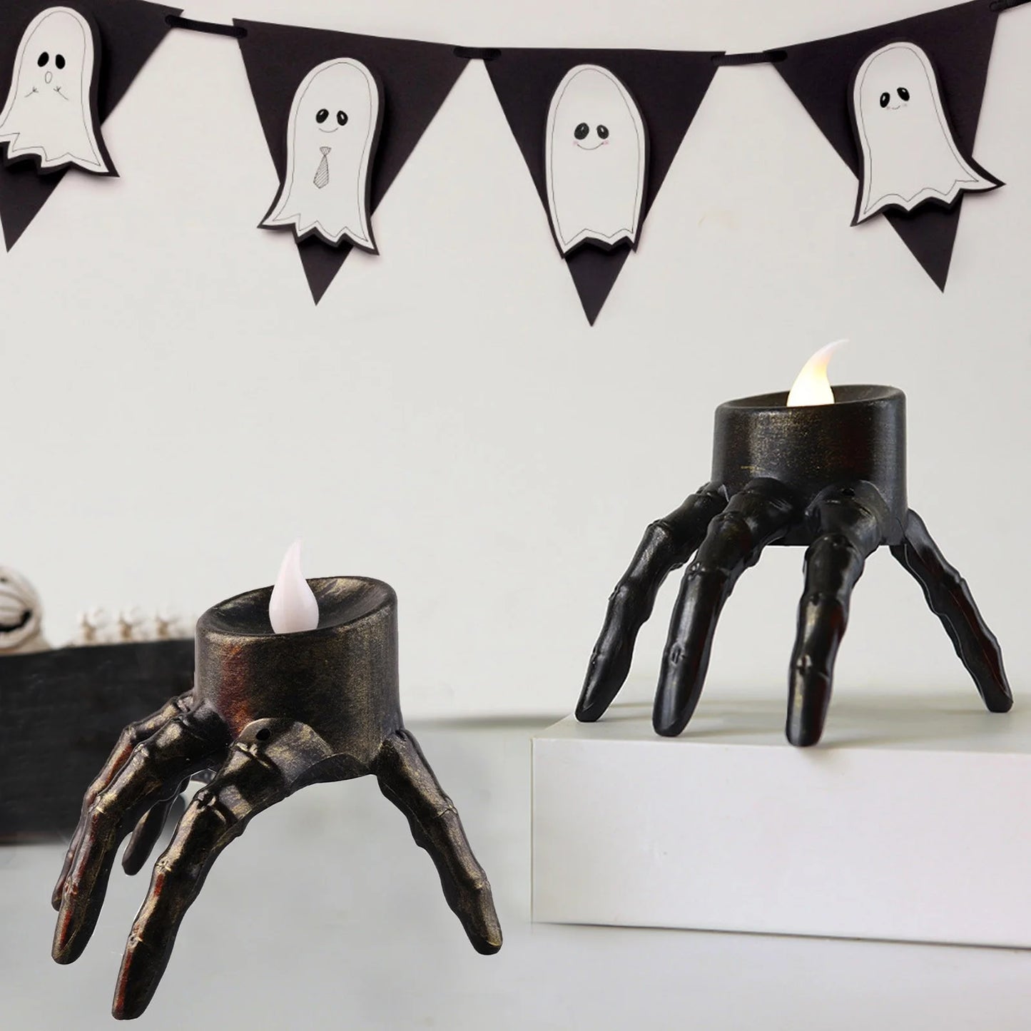 LED Spooky Skeleton Hand Candle