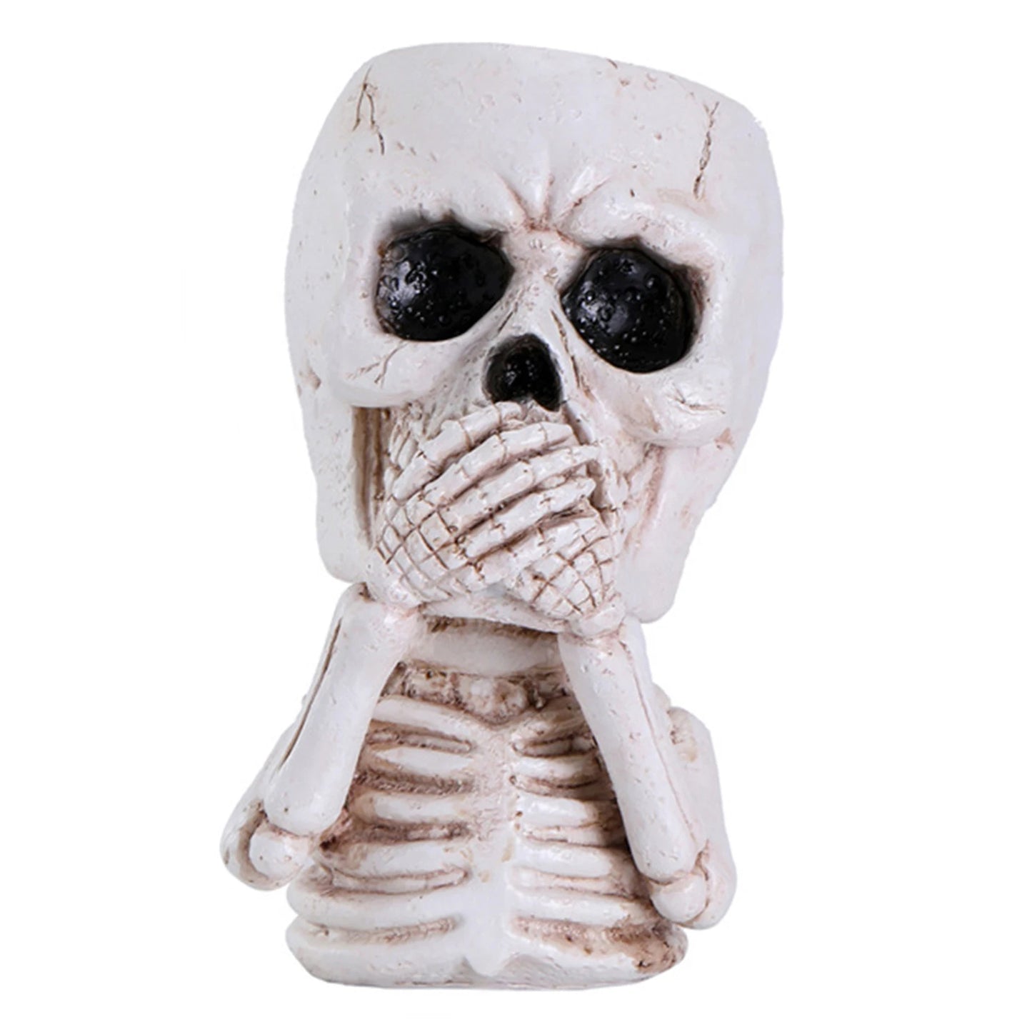 Skull Head Flower Pots Gothic Skeleton Planter Container Office Planter Succulent Plant Organizer Halloween Tabletop Ornament