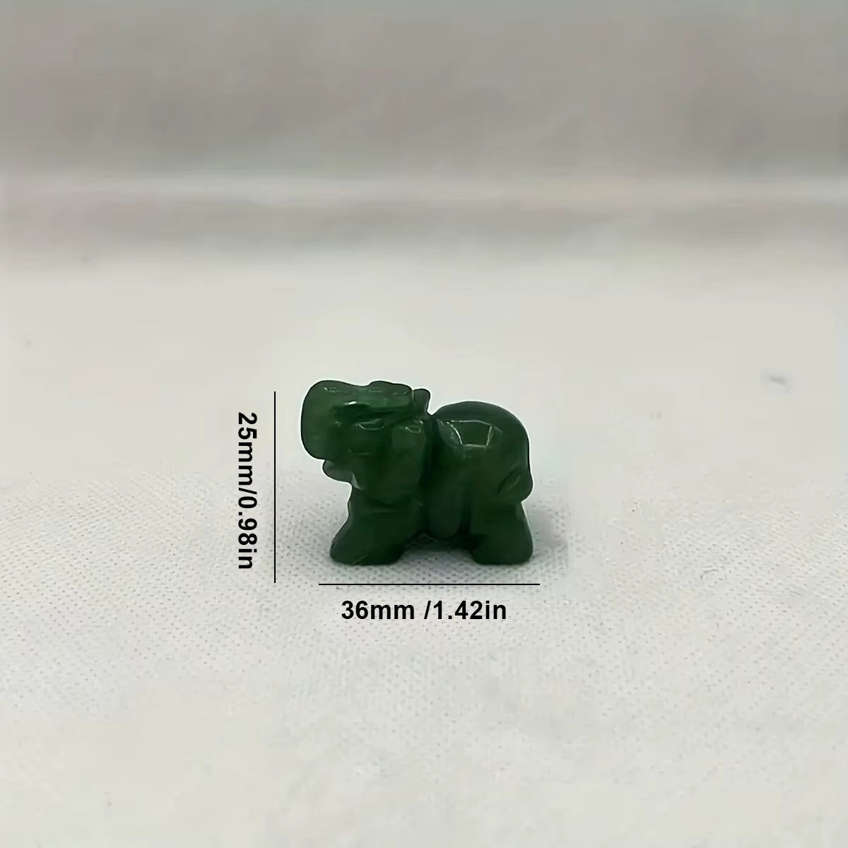 Hand Carved Jade Elephant Statue - Good Luck Ornament and Decor