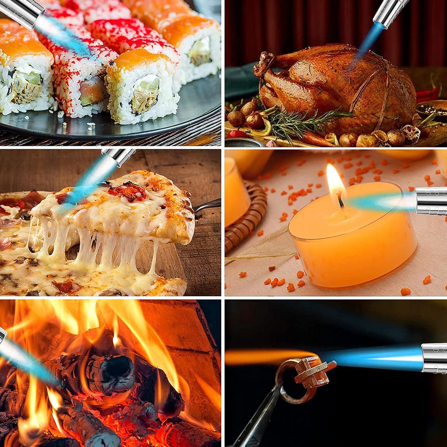 (2 Pack) Refillable Kitchen Torch Lighter