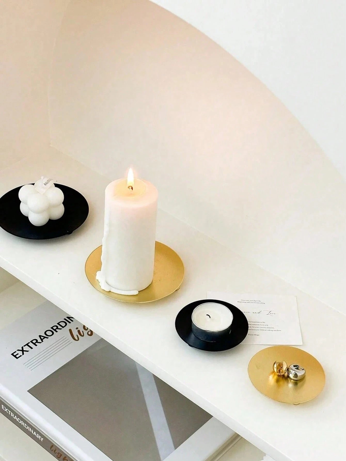 Decorative Iron Plate Candle Holder for Candles/Incense Cones
