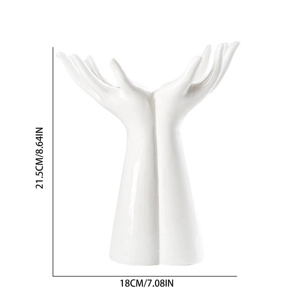 Nordic Hand-Shaped Ceramic Vase - Modern Flower Decor for Stylish Home & Office Tabletop