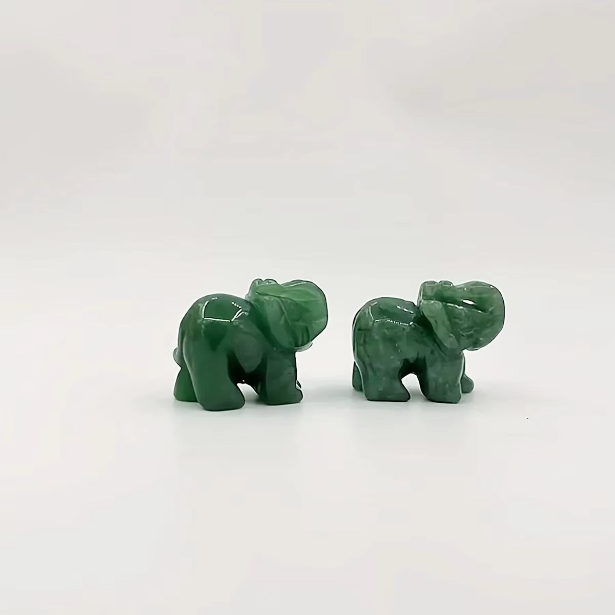 Hand Carved Jade Elephant Statue - Good Luck Ornament and Decor