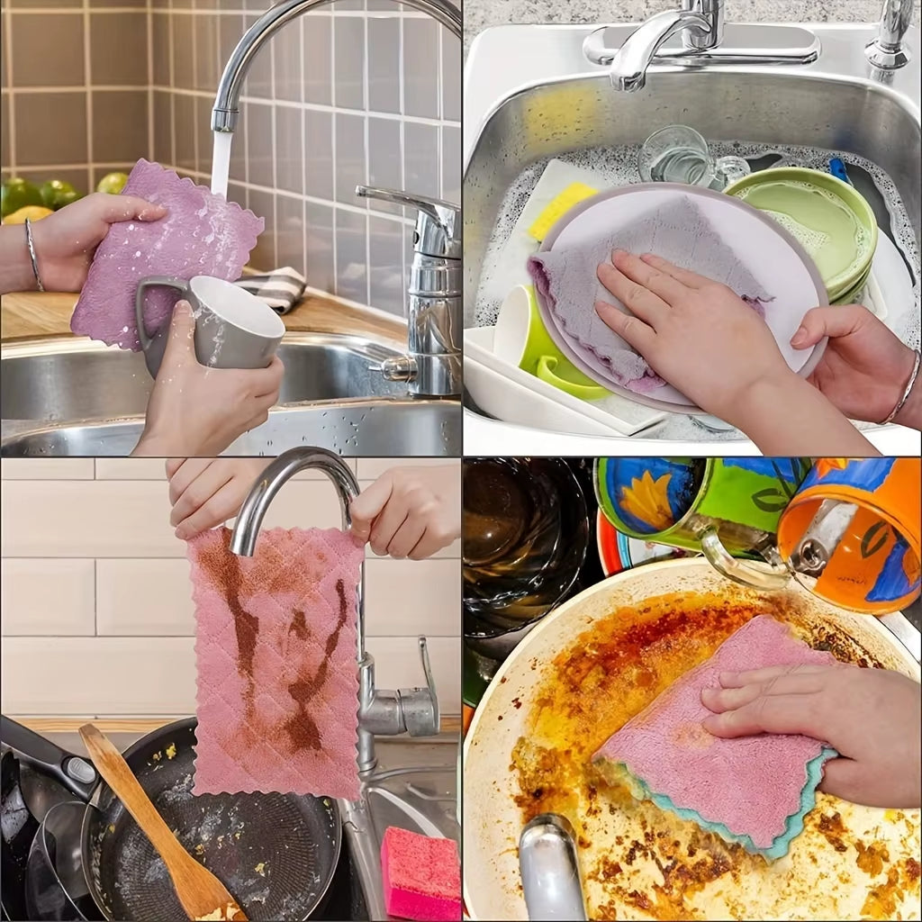 Set Of 10 Reusable Microfiber Dish towel - Lint Free & Durable