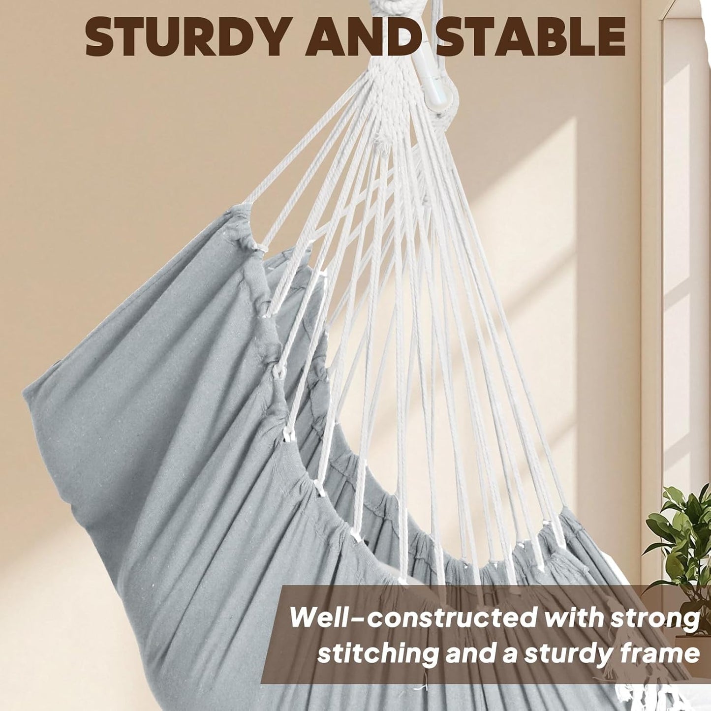 Hanging Hammock Chair Swing (Max 500 Lbs) *Cushions Included*