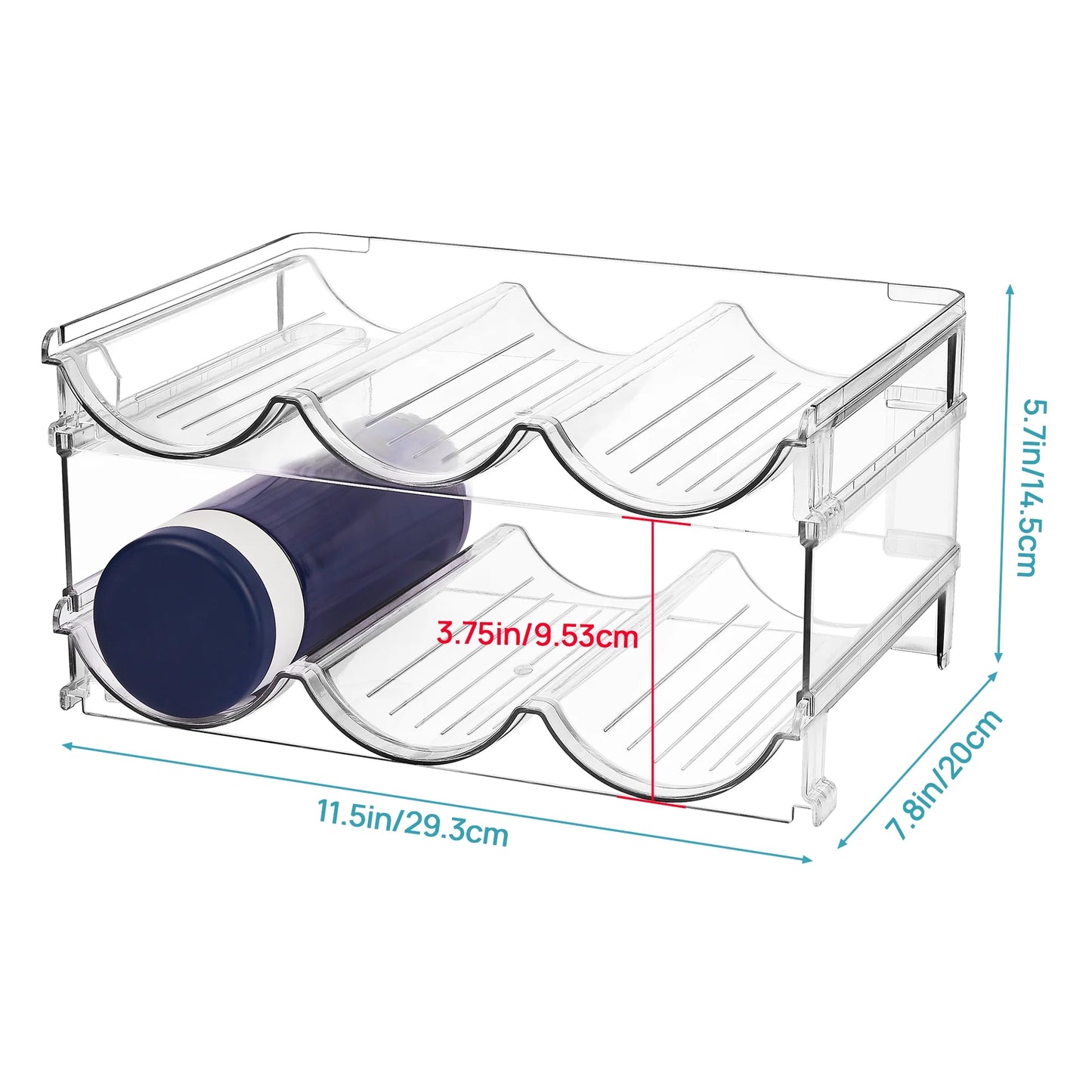 4 Pack Plastic Water Bottle Organizer, Clear