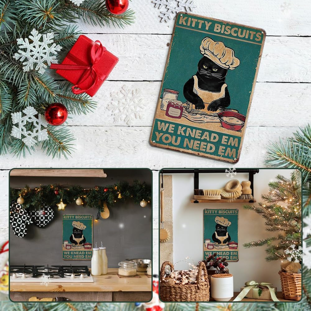 Kitty Kitchen Vintage Metal Tin Sign