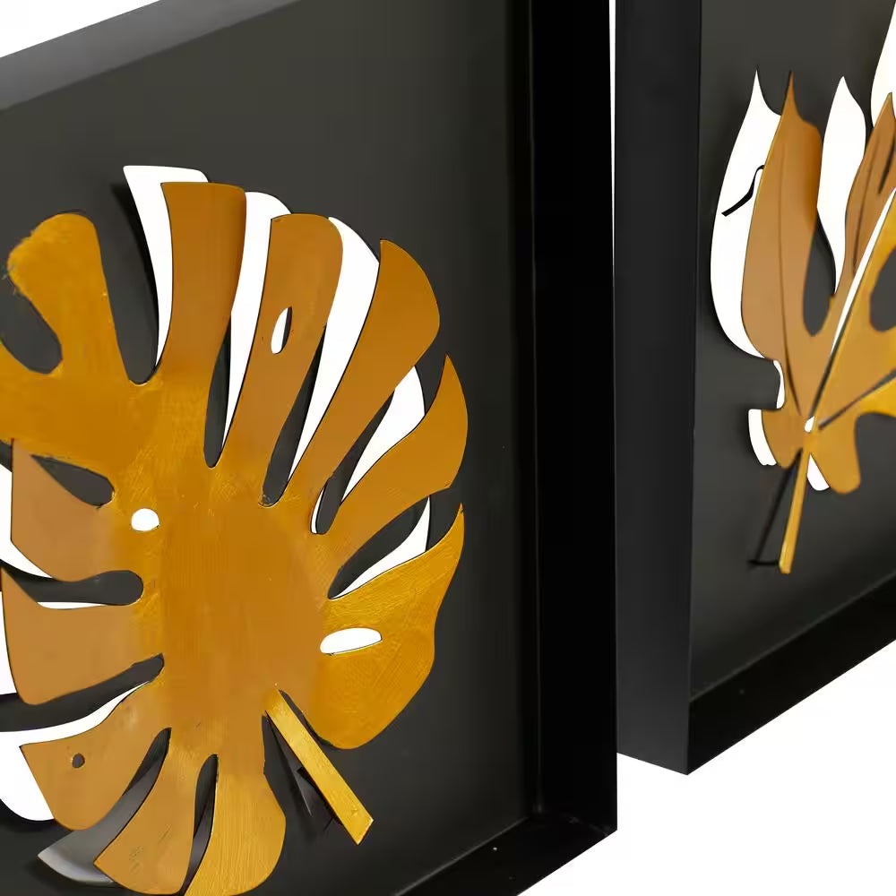 Gold Metal Contemporary Wall Decor (Set of 9)