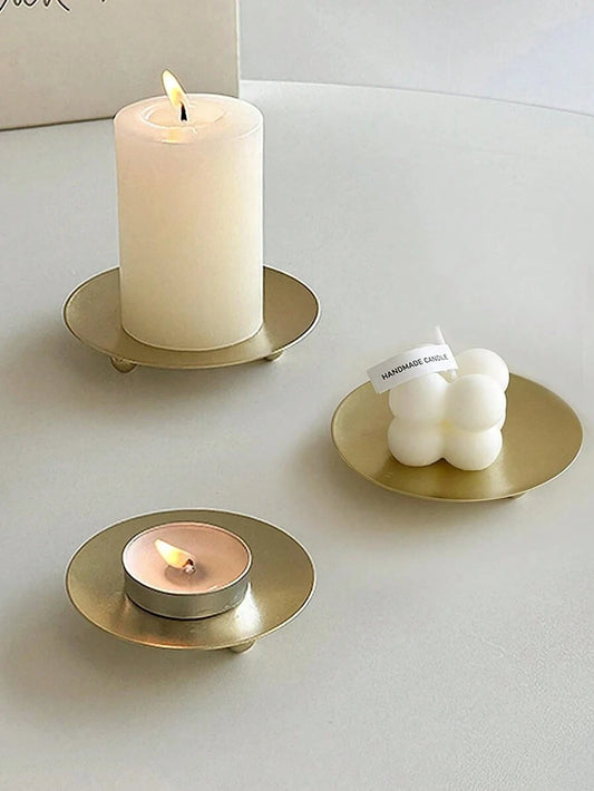 Decorative Iron Plate Candle Holder for Candles/Incense Cones
