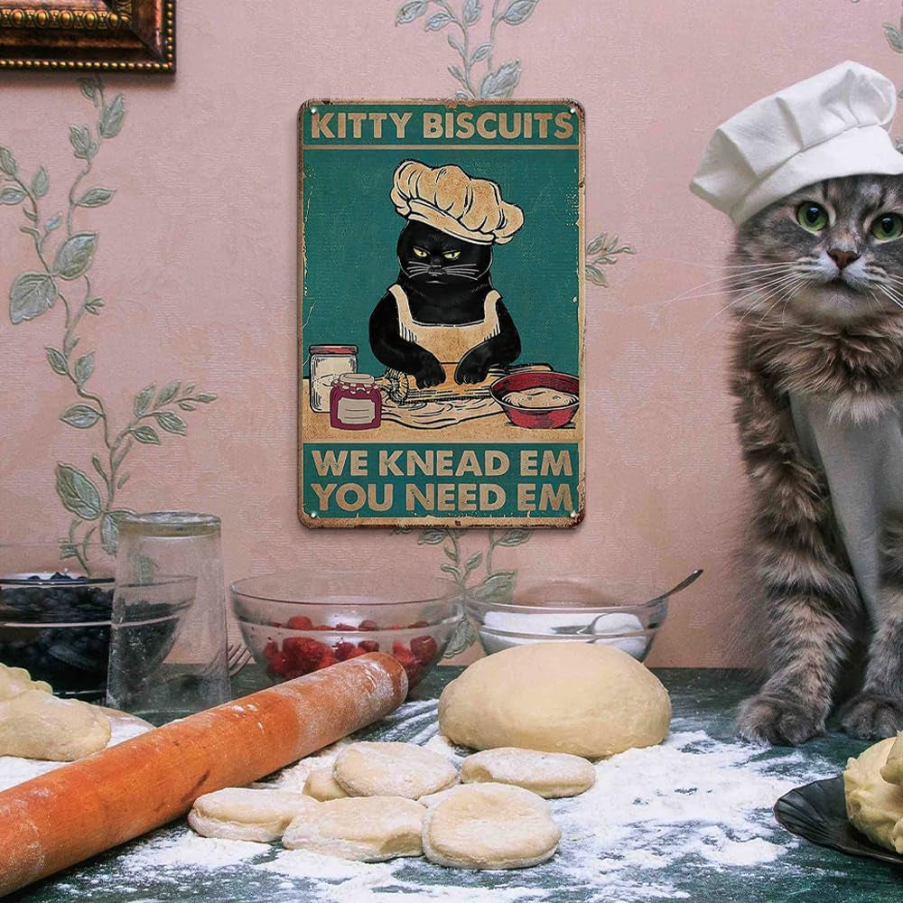 Kitty Kitchen Vintage Metal Tin Sign