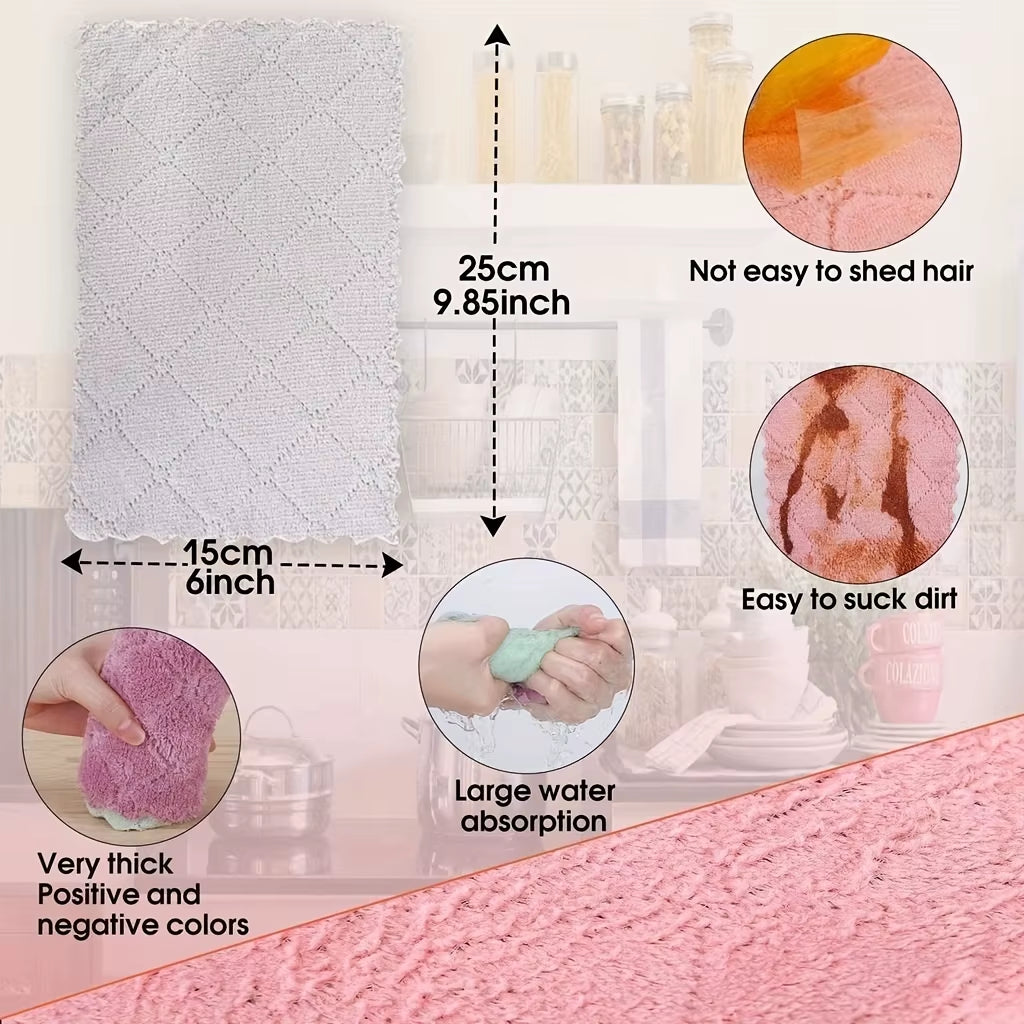 Set Of 10 Reusable Microfiber Dish towel - Lint Free & Durable