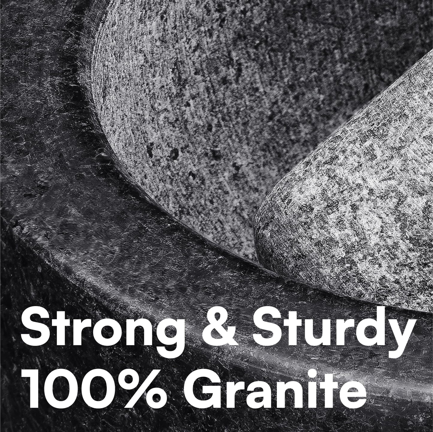 H&S Mortar and Pestle Set - Large Premium Solid Granite Stone Grinder Set