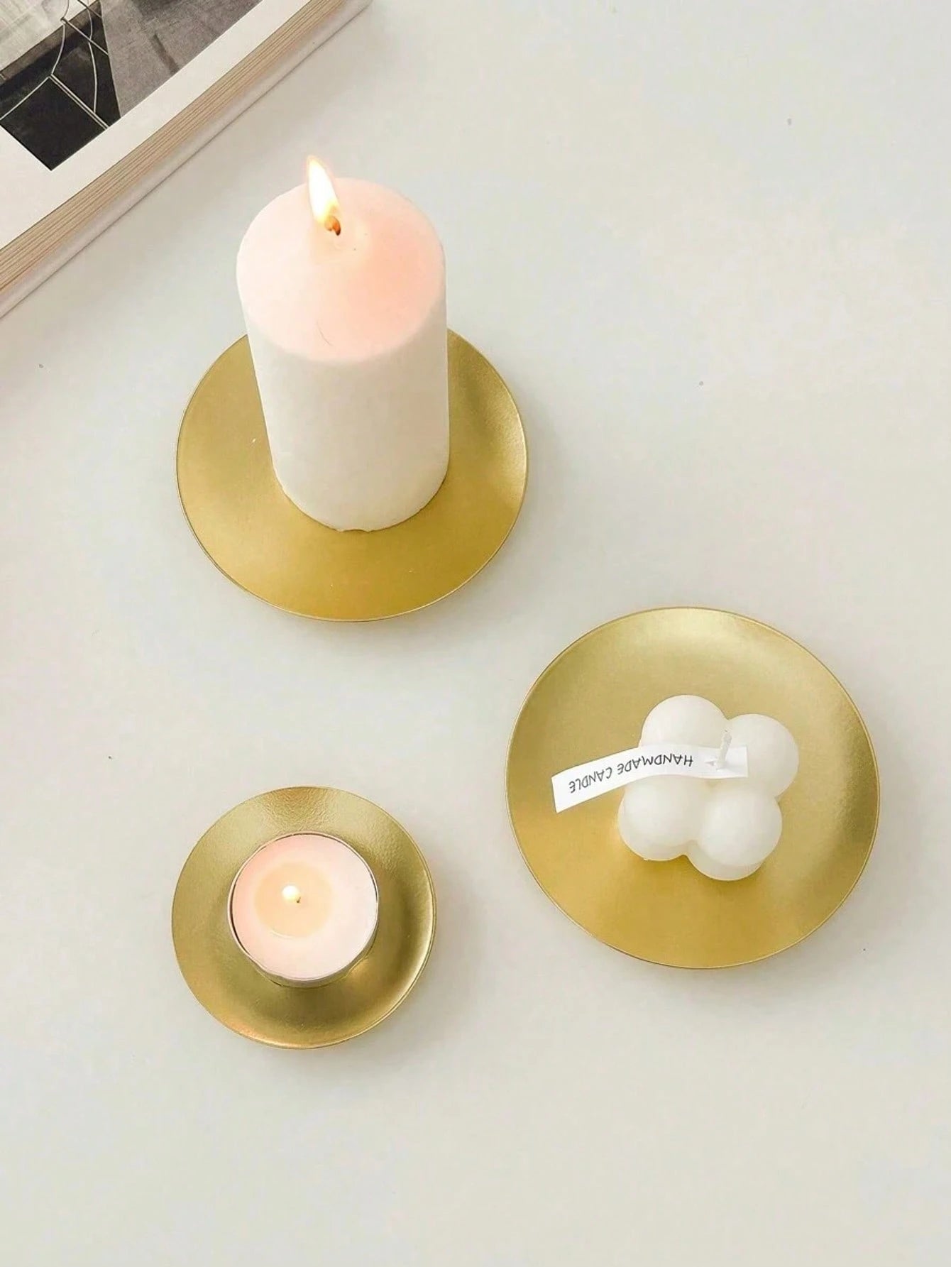 Decorative Iron Plate Candle Holder for Candles/Incense Cones
