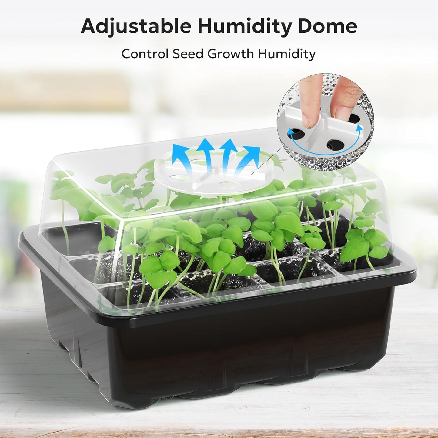 10 Packs Seed Starter Tray Seed Starter Kit with Humidity Dome (120 Cells Total Tray)