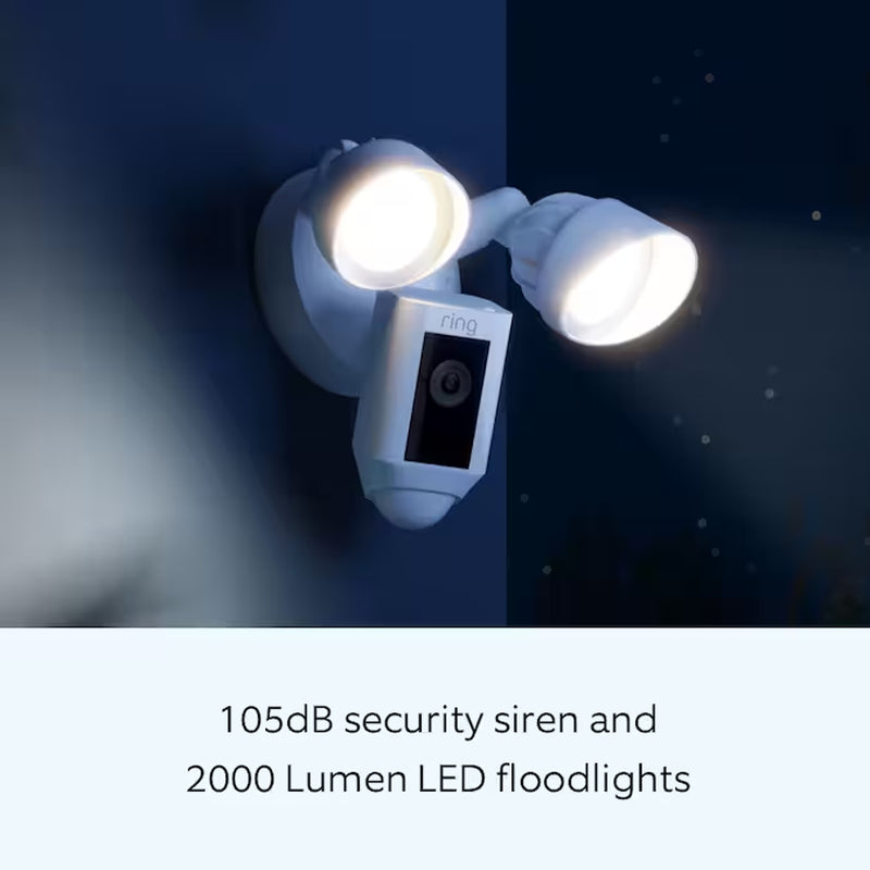Smart Security Video Camera with 2 Motion-Activated LED Floodlights, 2-Way Talk, Color Night Vision