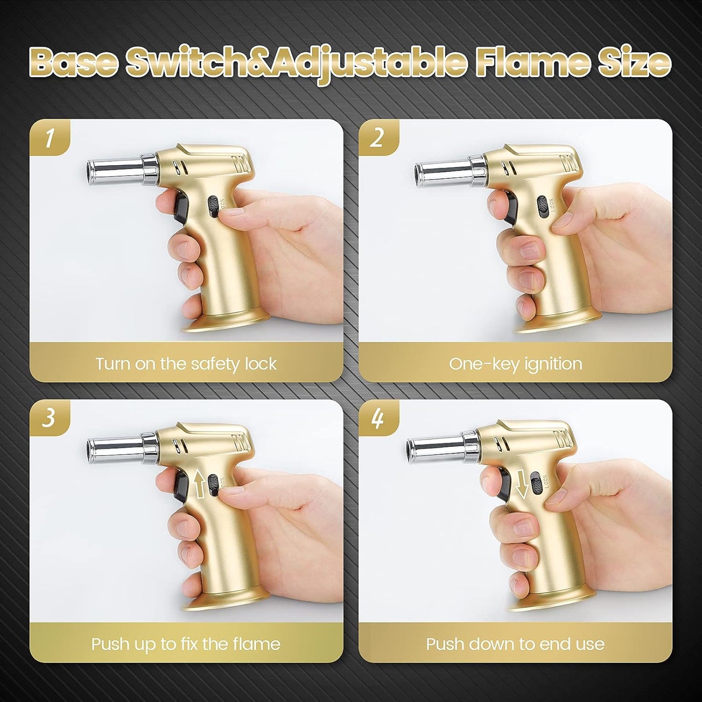 (2 Pack) Refillable Kitchen Torch Lighter