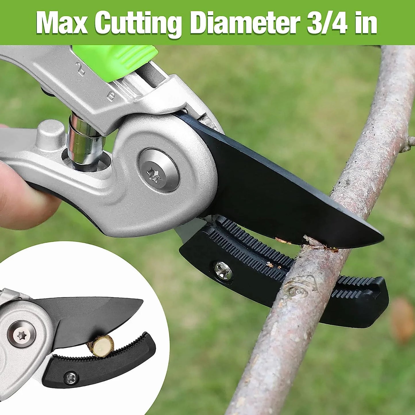 Heavy Duty Garden Anvil Pruning Shears with Ergonomically Design Handle Labor-Saving
