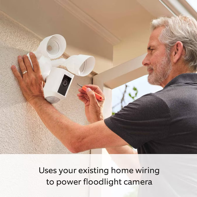 Smart Security Video Camera with 2 Motion-Activated LED Floodlights, 2-Way Talk, Color Night Vision