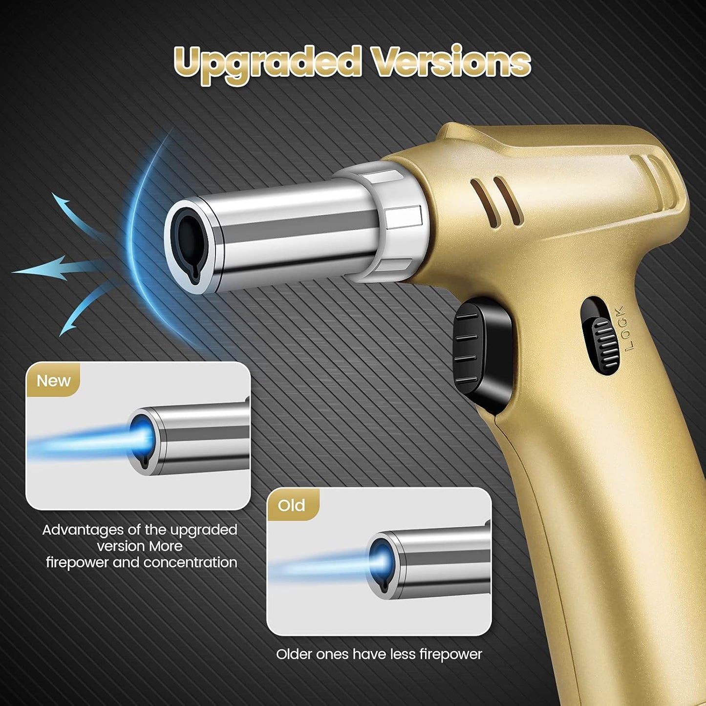 (2 Pack) Refillable Kitchen Torch Lighter