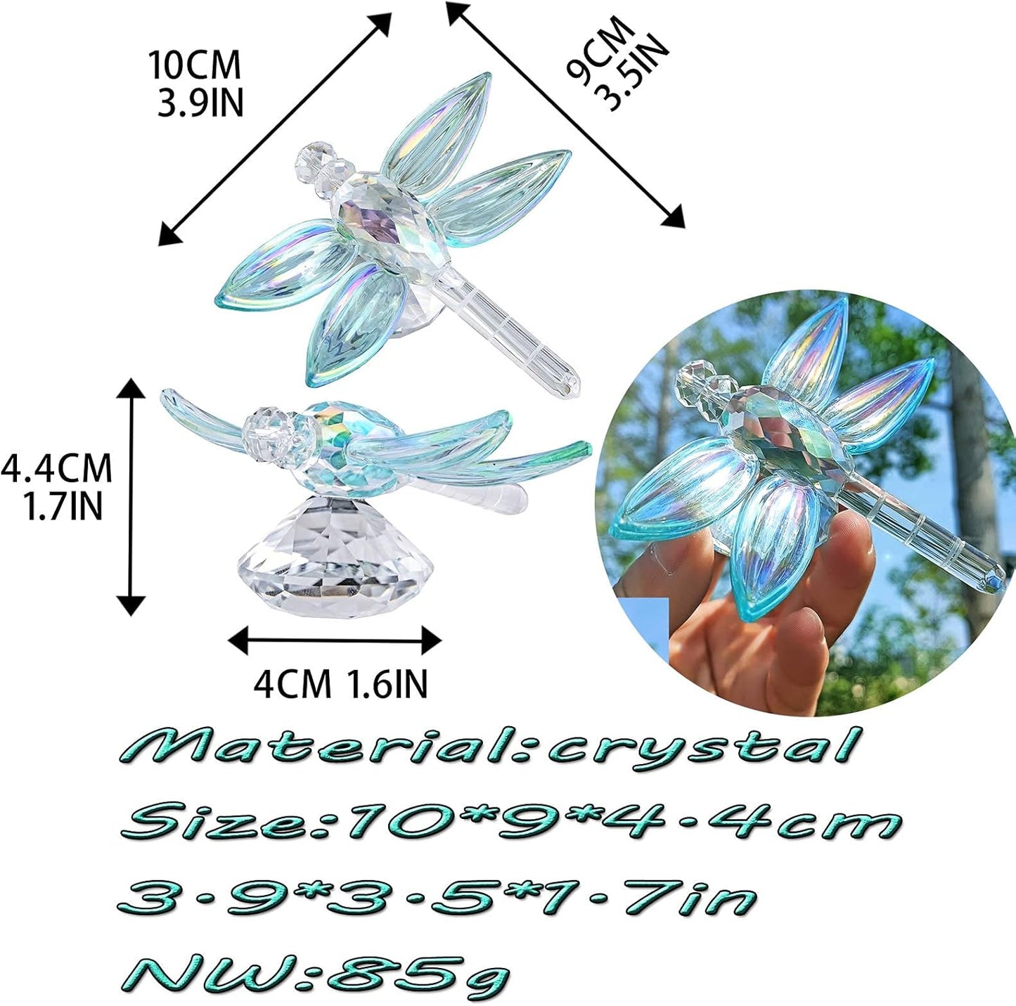 Crystal Dragonfly Figurine Glass Animal Figurines Collectibles Home Decor Paperweight
