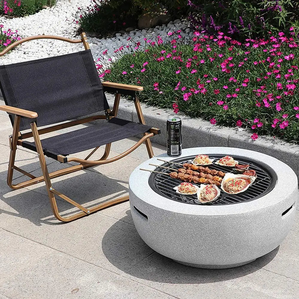 Concrete Tabletop Gas Fire Pit