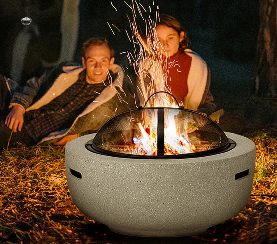 Concrete Tabletop Gas Fire Pit