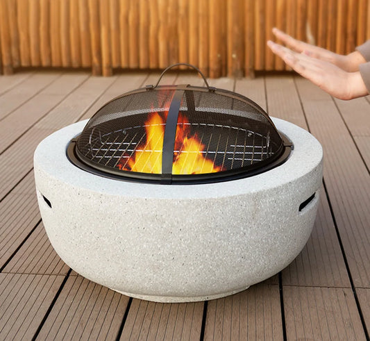 Concrete Tabletop Gas Fire Pit