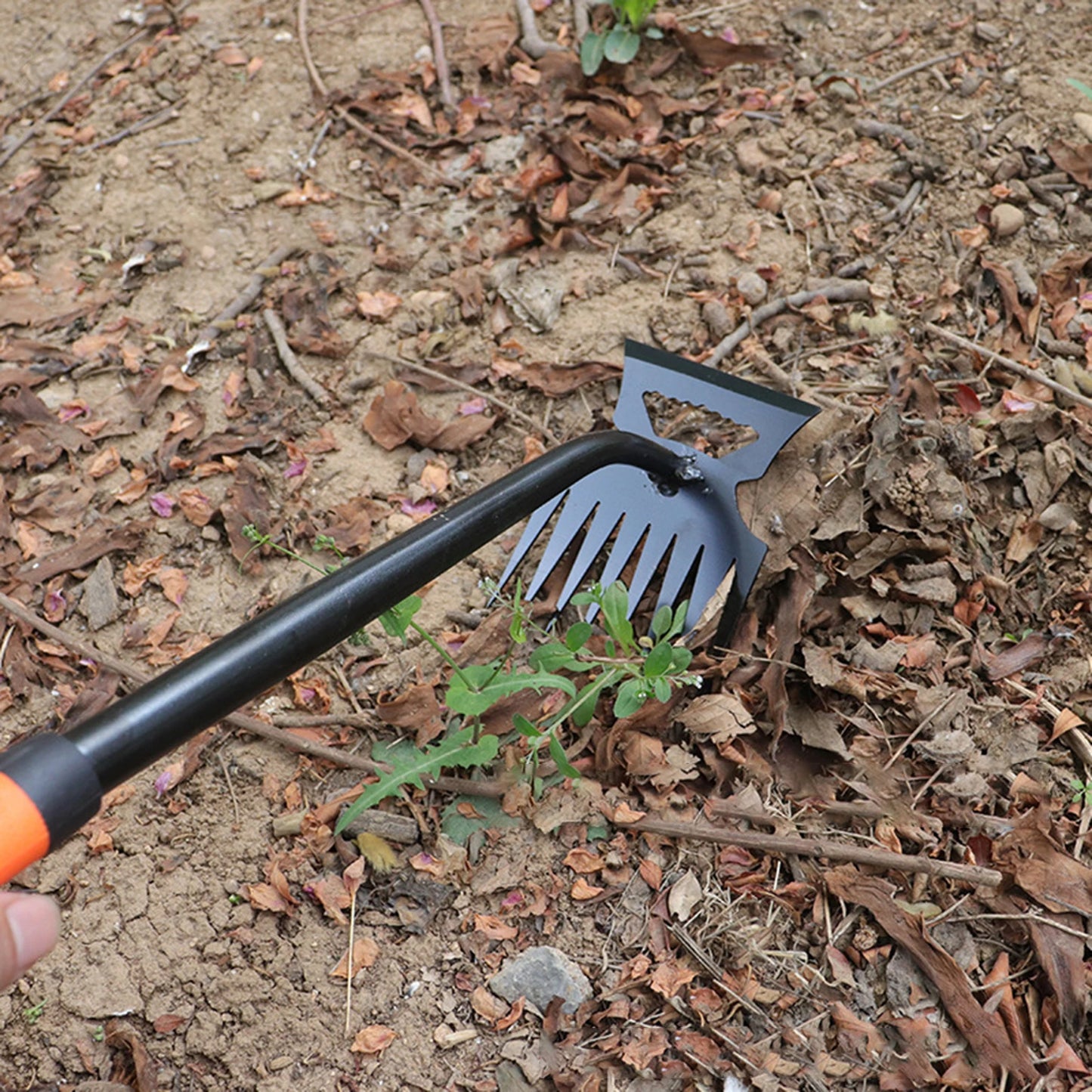 2 in 1 Garden Rake Stainless Tool for Weeding