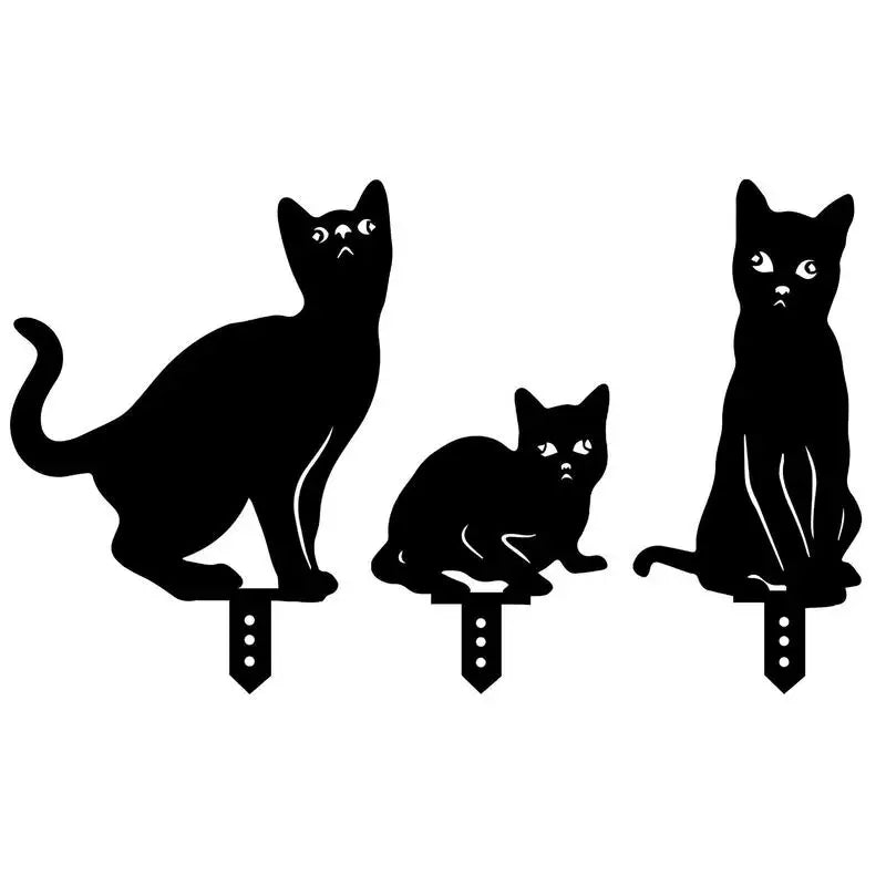 Adorable Outdoor Garden Decorative Cat silhouette Stakes