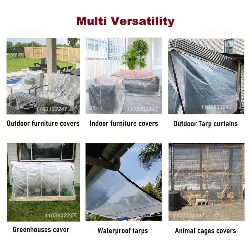 Transparent Waterproof Plastic Gardening Shelter Film 2x3M for Terrace Succulents and Balcony Awnings