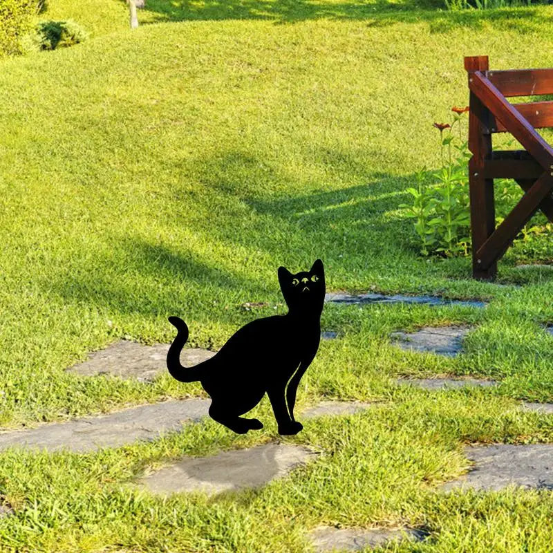Adorable Outdoor Garden Decorative Cat silhouette Stakes