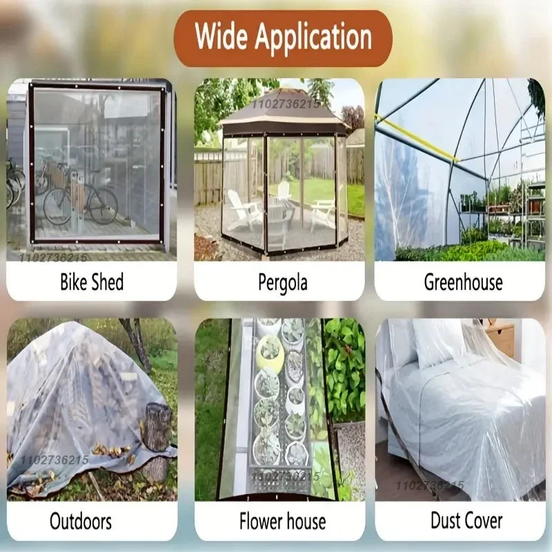 Transparent Waterproof Plastic Gardening Shelter Film 2x3M for Terrace Succulents and Balcony Awnings