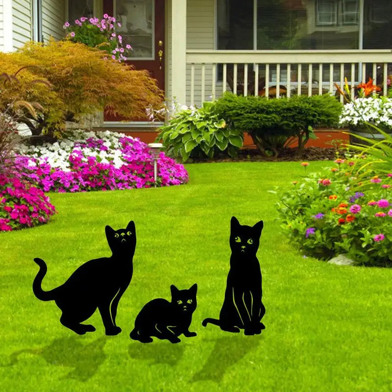Adorable Outdoor Garden Decorative Cat silhouette Stakes