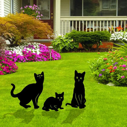 Adorable Outdoor Garden Decorative Cat silhouette Stakes