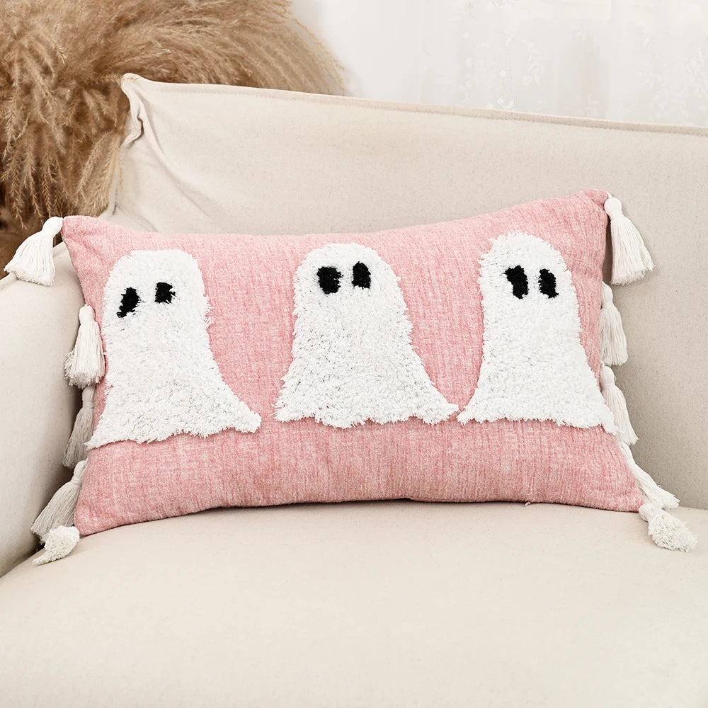 Too Cute To Spook! Pink Cute Ghost Pillowcase