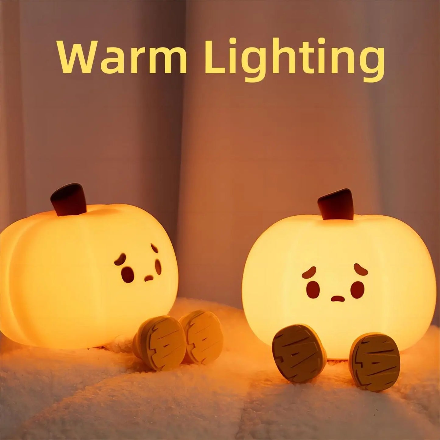 Cute Soft Silicone Pumpkin Night Light