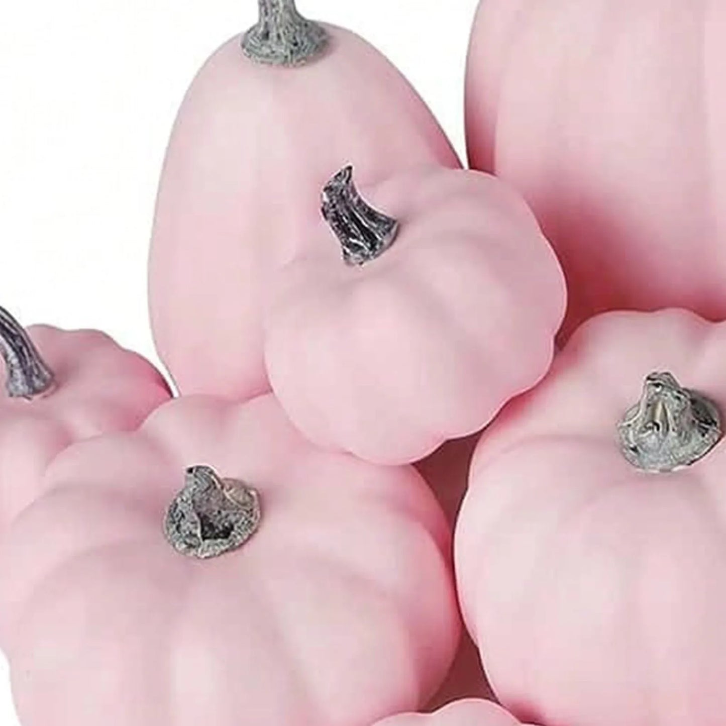 12Pcs Pink Faux Pumpkins Decoration