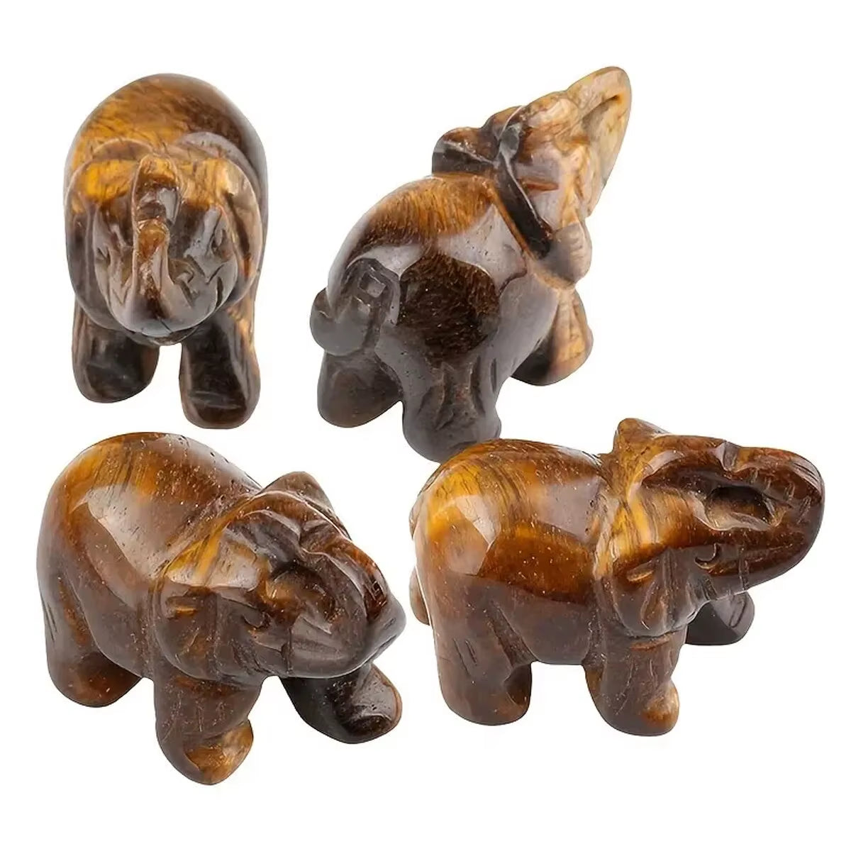 Hand Carved Jade Elephant Statue - Good Luck Ornament and Decor
