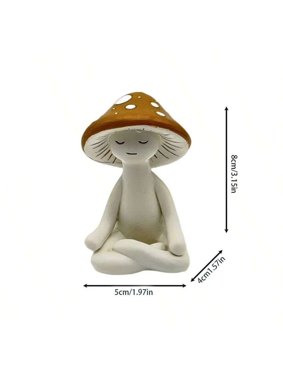 Cute Meditation Sitting Yoga Mushroom Decor