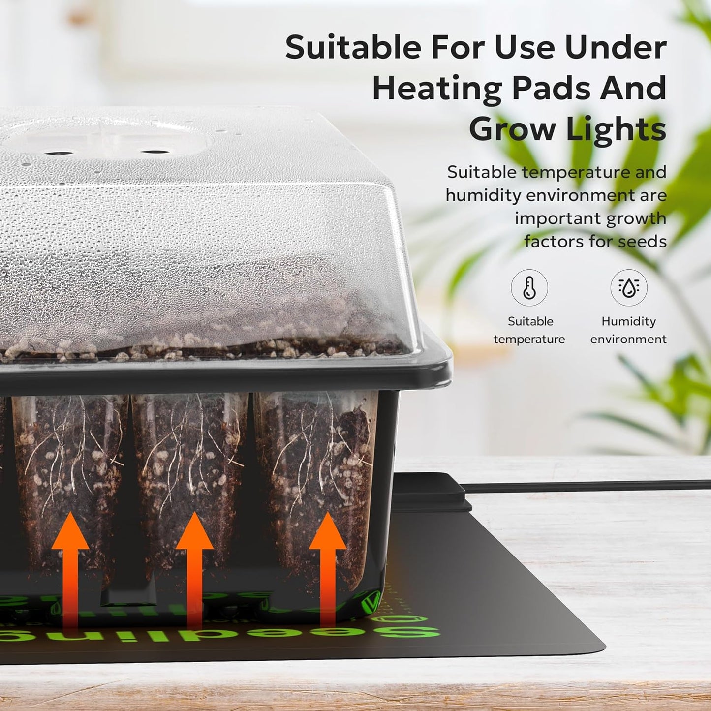 10 Packs Seed Starter Tray Seed Starter Kit with Humidity Dome (120 Cells Total Tray)