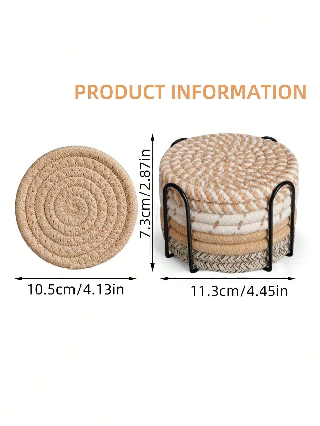 8Pcs Minimalist Table Woven Coasters